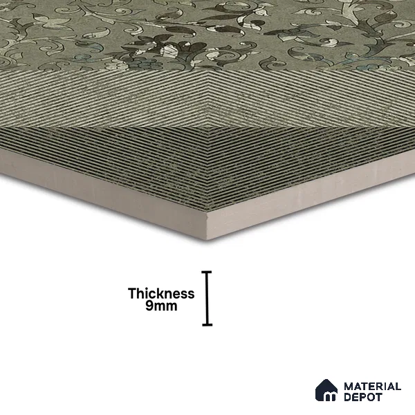 Patterned Wall & Floor Tile TL 06960 2 ft x 2 ft Vitrified Carving Matte Finish - 9 mm | Suitable for Living Room, Bedroom, Bathroom | Please Expect a Slight Variation of Pattern