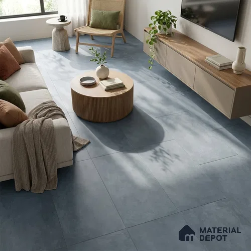 Blue Stone Floor & Wall Tile TL 06961 Prestige Bondford Viola 2 ft x 4 ft Vitrified Carving Matte Finish - 9 mm | 4 Random Design | Suitable for Living Room, Bedroom, Bathroom