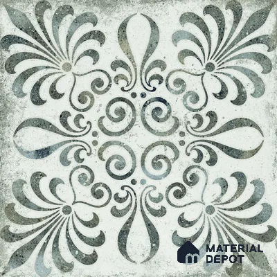White Patterned Wall & Floor Tile TL 06963 2 ft x 2 ft Vitrified Carving Matte Finish - 9 mm | Suitable for Living Room, Bedroom, Bathroom | Please Expect a Slight Variation of Pattern