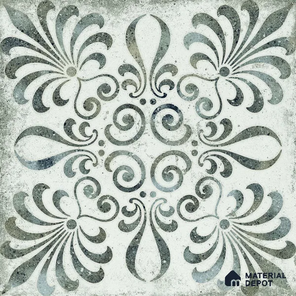 White Patterned Wall & Floor Tile TL 06963 2 ft x 2 ft Vitrified Carving Matte Finish - 9 mm | Suitable for Living Room, Bedroom, Bathroom | Please Expect a Slight Variation of Pattern