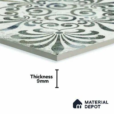 White Patterned Wall & Floor Tile TL 06963 2 ft x 2 ft Vitrified Carving Matte Finish - 9 mm | Suitable for Living Room, Bedroom, Bathroom | Please Expect a Slight Variation of Pattern