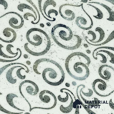 White Patterned Wall & Floor Tile TL 06963 2 ft x 2 ft Vitrified Carving Matte Finish - 9 mm | Suitable for Living Room, Bedroom, Bathroom | Please Expect a Slight Variation of Pattern