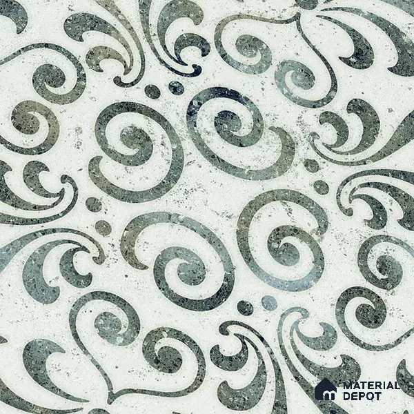 White Patterned Wall & Floor Tile TL 06963 2 ft x 2 ft Vitrified Carving Matte Finish - 9 mm | Suitable for Living Room, Bedroom, Bathroom | Please Expect a Slight Variation of Pattern