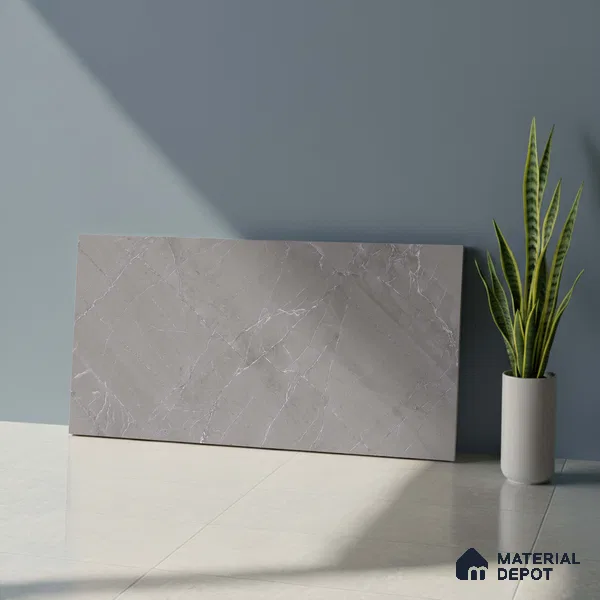 Grey Marble Wall Tile TL 06964 2 ft x 1 ft Ceramic Carving Matte Finish - 9 mm | Suitable for Living Room, Bedroom, Bathroom