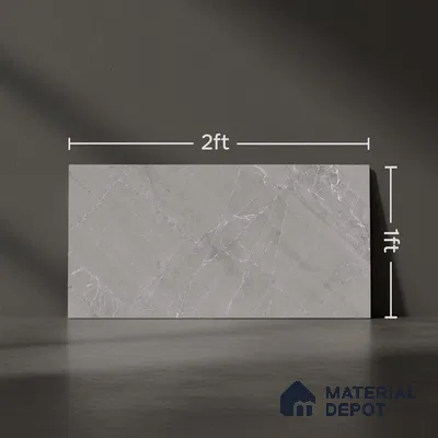 Grey Marble Wall Tile TL 06964 2 ft x 1 ft Ceramic Carving Matte Finish - 9 mm | Suitable for Living Room, Bedroom, Bathroom
