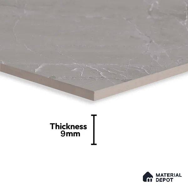 Grey Marble Wall Tile TL 06964 2 ft x 1 ft Ceramic Carving Matte Finish - 9 mm | Suitable for Living Room, Bedroom, Bathroom