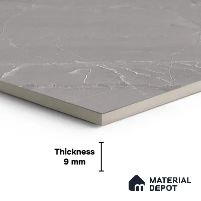 Grey Marble Floor Tile TL 06965   1 ft x 1 ft Ceramic Carving Matte Finish - 9 mm | Suitable for Living Room, Bedroom, Bathroom