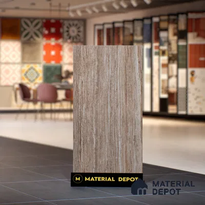 Stone Brown Marble Floor & Wall Tile TL 06967 Prestige 2 ft x 4 ft Vitrified Carving Matte Finish - 9 mm | 6 Random Design | Suitable for Living Room, Bathroom & Office