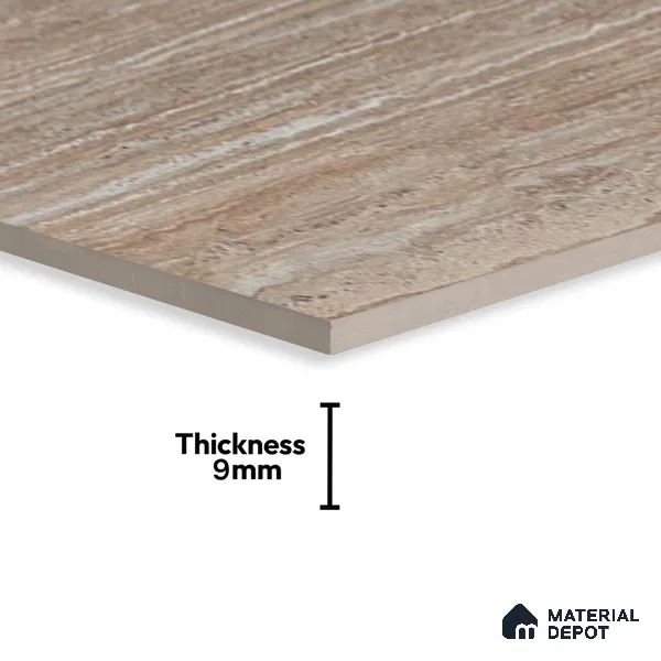 Stone Brown Marble Floor & Wall Tile TL 06967 Prestige 2 ft x 4 ft Vitrified Carving Matte Finish - 9 mm | 6 Random Design | Suitable for Living Room, Bathroom & Office