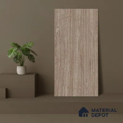 Punch Brown Rustic Wall Tile TL 06968 2 ft x 4 ft Vitrified Carving Matte Finish - 9 mm | 6 Random Design | Suitable for Living Room, Bathroom & Office