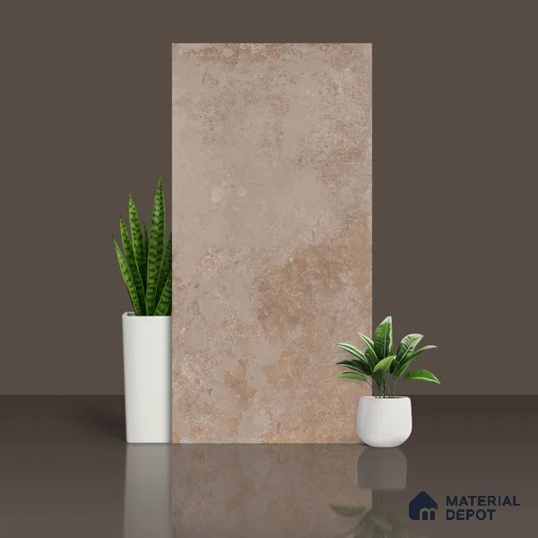 Brown Stone Floor & Wall Tile TL 06972 Prestige Arfine Clay 2 ft x 4 ft Vitrified Carving Matte Finish - 9 mm | 8 Random Design | Suitable for Living Room, Bedroom, Bathroom