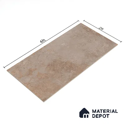 Brown Stone Floor & Wall Tile TL 06972 Prestige Arfine Clay 2 ft x 4 ft Vitrified Carving Matte Finish - 9 mm | 8 Random Design | Suitable for Living Room, Bedroom, Bathroom