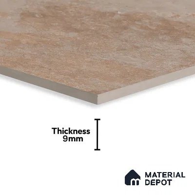 Brown Stone Floor & Wall Tile TL 06972 Prestige Arfine Clay 2 ft x 4 ft Vitrified Carving Matte Finish - 9 mm | 8 Random Design | Suitable for Living Room, Bedroom, Bathroom