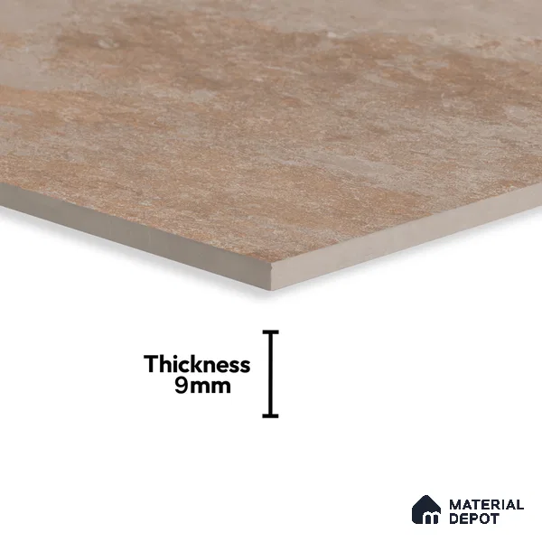 Brown Stone Floor & Wall Tile TL 06972 Prestige Arfine Clay 2 ft x 4 ft Vitrified Carving Matte Finish - 9 mm | 8 Random Design | Suitable for Living Room, Bedroom, Bathroom