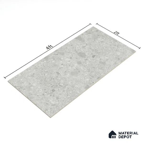 Grey Stone Floor & Wall Tile TL 06973 Prestige Ceppo Clay 2 ft x 4 ft Vitrified Carving Matte Finish - 9 mm | 4 Random Design | Suitable for Living Room, Bedroom, Bathroom