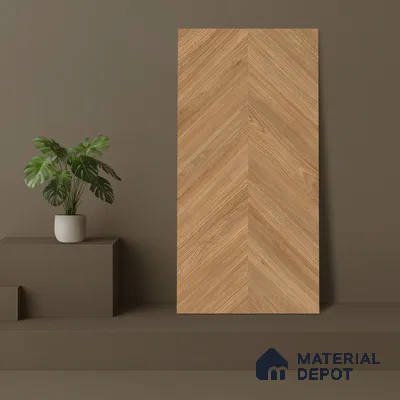 Brown Wood Floor Tile TL 06977   2 ft x 4 ft Vitrified Carving Matte Finish - 9 mm | Suitable for Living Room, Bedroom, Bathroom