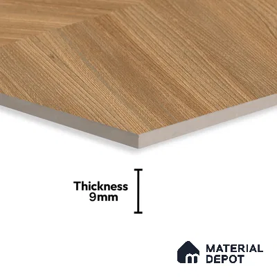 Brown Wood Floor Tile TL 06977   2 ft x 4 ft Vitrified Carving Matte Finish - 9 mm | Suitable for Living Room, Bedroom, Bathroom