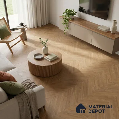 Brown Wood Floor Tile TL 06977   2 ft x 4 ft Vitrified Carving Matte Finish - 9 mm | Suitable for Living Room, Bedroom, Bathroom