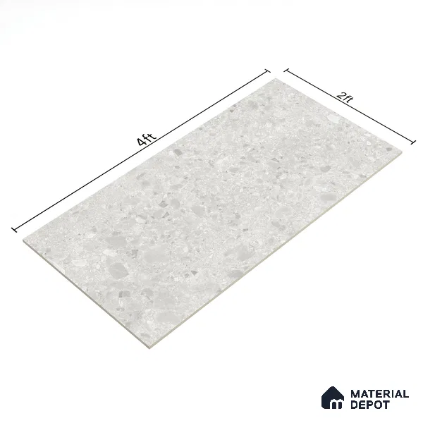 Grey Stone Floor & Wall Tile TL 06978 Prestige Ceppo Bianco 2 ft x 4 ft Vitrified Carving Matte Finish - 9 mm | 4 Random Design | Suitable for Living Room, Bedroom, Bathroom