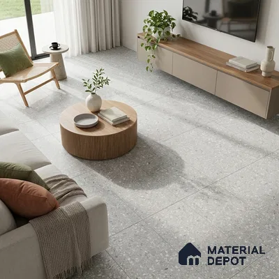 Grey Stone Floor & Wall Tile TL 06978 Prestige Ceppo Bianco 2 ft x 4 ft Vitrified Carving Matte Finish - 9 mm | 4 Random Design | Suitable for Living Room, Bedroom, Bathroom