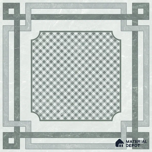 Grey Moroccan Wall & Floor Tile TL 06979 2 ft x 2 ft Vitrified Carving Matte Finish - 9 mm | Suitable For Kitchen, Bedroom, Dining Area | Please Expect a Slight Variation of Pattern