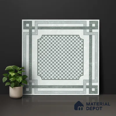 Grey Moroccan Wall & Floor Tile TL 06979 2 ft x 2 ft Vitrified Carving Matte Finish - 9 mm | Suitable For Kitchen, Bedroom, Dining Area | Please Expect a Slight Variation of Pattern