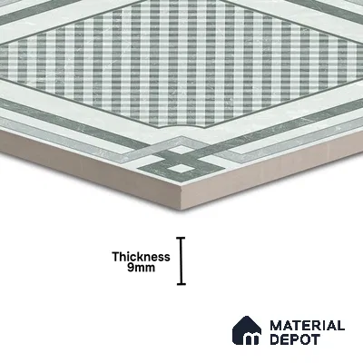 Grey Moroccan Wall & Floor Tile TL 06979 2 ft x 2 ft Vitrified Carving Matte Finish - 9 mm | Suitable For Kitchen, Bedroom, Dining Area | Please Expect a Slight Variation of Pattern
