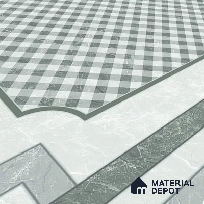 Grey Moroccan Wall & Floor Tile TL 06979 2 ft x 2 ft Vitrified Carving Matte Finish - 9 mm | Suitable For Kitchen, Bedroom, Dining Area | Please Expect a Slight Variation of Pattern