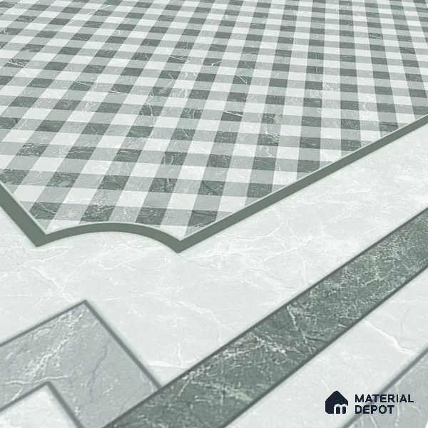 Grey Moroccan Wall & Floor Tile TL 06979 2 ft x 2 ft Vitrified Carving Matte Finish - 9 mm | Suitable For Kitchen, Bedroom, Dining Area | Please Expect a Slight Variation of Pattern