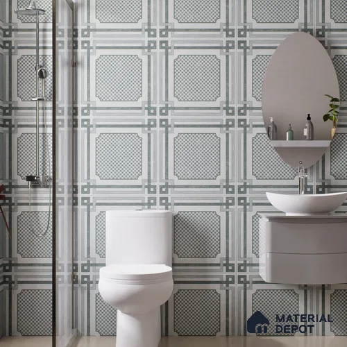 Grey Moroccan Wall & Floor Tile TL 06979 2 ft x 2 ft Vitrified Carving Matte Finish - 9 mm | Suitable For Kitchen, Bedroom, Dining Area | Please Expect a Slight Variation of Pattern