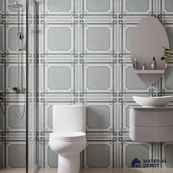 Grey Moroccan Wall & Floor Tile TL 06979 2 ft x 2 ft Vitrified Carving Matte Finish - 9 mm | Suitable For Kitchen, Bedroom, Dining Area | Please Expect a Slight Variation of Pattern