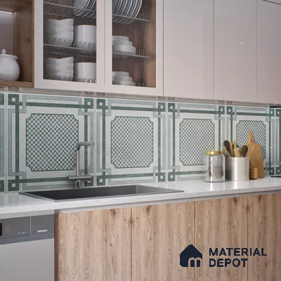 Grey Moroccan Wall & Floor Tile TL 06979 2 ft x 2 ft Vitrified Carving Matte Finish - 9 mm | Suitable For Kitchen, Bedroom, Dining Area | Please Expect a Slight Variation of Pattern