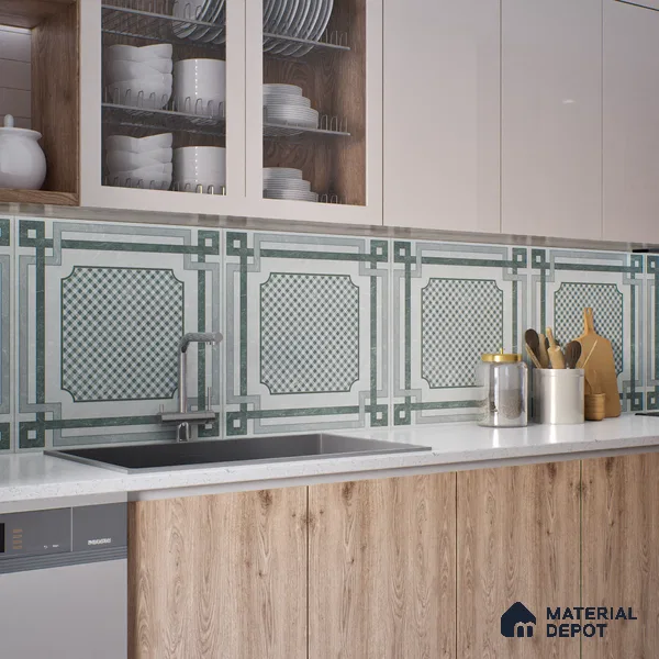Grey Moroccan Wall & Floor Tile TL 06979 2 ft x 2 ft Vitrified Carving Matte Finish - 9 mm | Suitable For Kitchen, Bedroom, Dining Area | Please Expect a Slight Variation of Pattern