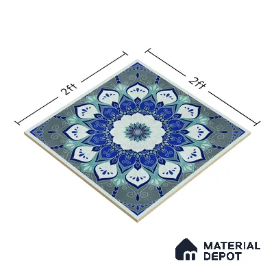 Moroccan Wall & Floor Tile TL 06993   2 ft x 2 ft Vitrified Carving Matte Finish - 9 mm | Suitable For Kitchen, Accent/Feature Wall, Dining Area | Please Expect a Slight Variation of Pattern