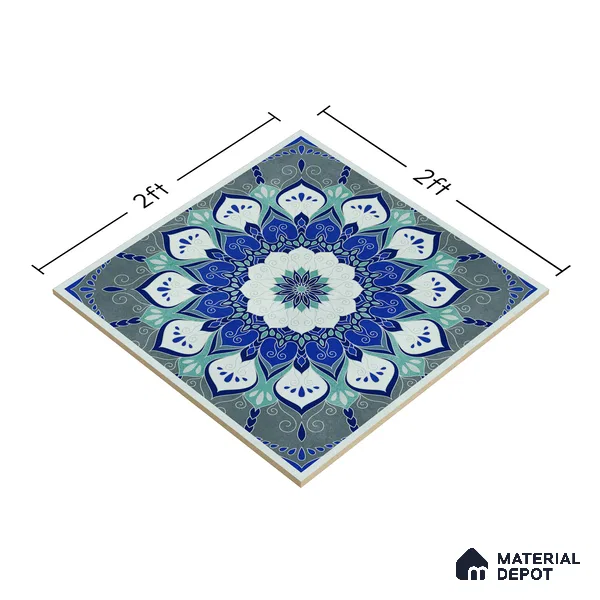Moroccan Wall & Floor Tile TL 06993   2 ft x 2 ft Vitrified Carving Matte Finish - 9 mm | Suitable For Kitchen, Accent/Feature Wall, Dining Area | Please Expect a Slight Variation of Pattern