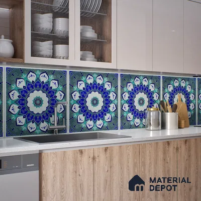 Moroccan Wall & Floor Tile TL 06993   2 ft x 2 ft Vitrified Carving Matte Finish - 9 mm | Suitable For Kitchen, Accent/Feature Wall, Dining Area | Please Expect a Slight Variation of Pattern