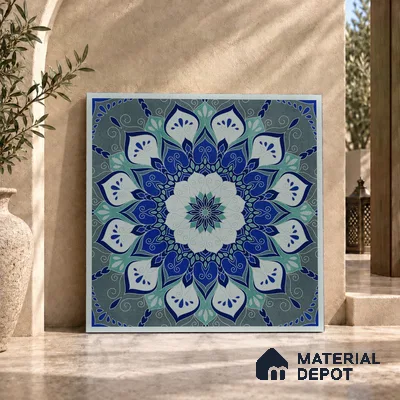 Moroccan Wall & Floor Tile TL 06993   2 ft x 2 ft Vitrified Carving Matte Finish - 9 mm | Suitable For Kitchen, Accent/Feature Wall, Dining Area | Please Expect a Slight Variation of Pattern