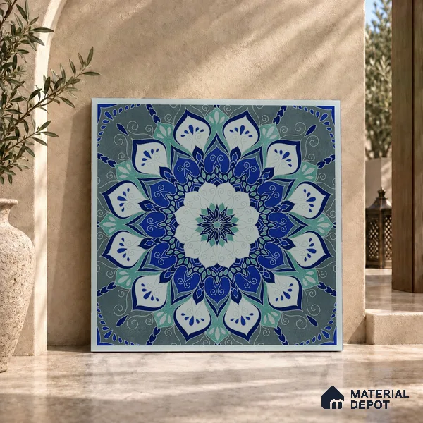 Moroccan Wall & Floor Tile TL 06993   2 ft x 2 ft Vitrified Carving Matte Finish - 9 mm | Suitable For Kitchen, Accent/Feature Wall, Dining Area | Please Expect a Slight Variation of Pattern