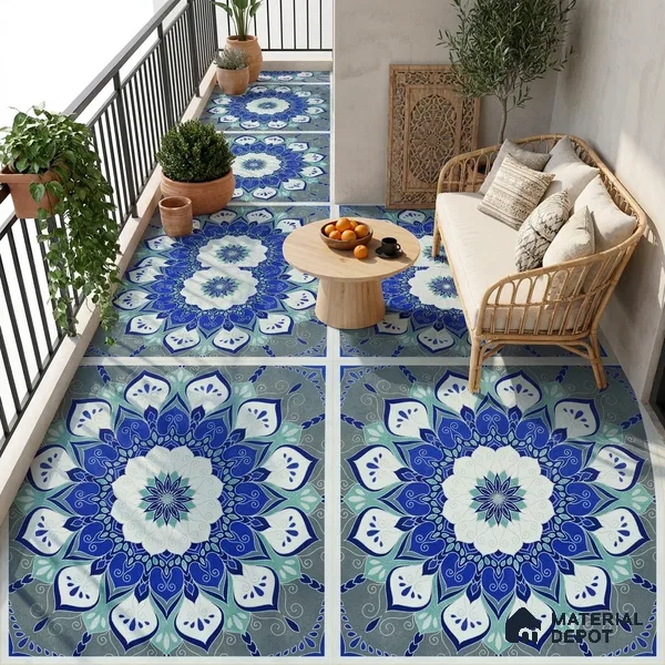 Moroccan Wall & Floor Tile TL 06993   2 ft x 2 ft Vitrified Carving Matte Finish - 9 mm | Suitable For Kitchen, Accent/Feature Wall, Dining Area | Please Expect a Slight Variation of Pattern
