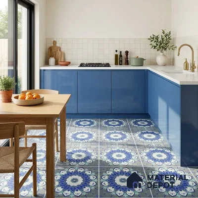 Moroccan Wall & Floor Tile TL 06993   2 ft x 2 ft Vitrified Carving Matte Finish - 9 mm | Suitable For Kitchen, Accent/Feature Wall, Dining Area | Please Expect a Slight Variation of Pattern