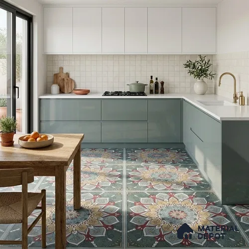 Moroccan Wall & Floor Tile TL 06994 2 ft x 2 ft Vitrified Carving Matte Finish - 9 mm | Suitable For Kitchen, Accent/Feature Wall, Dining Area | Please Expect a Slight Variation of Pattern | Image 10