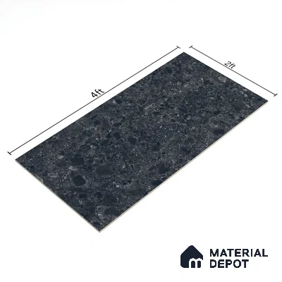 Black Stone Floor & Wall Tile TL 06997 Prestige Ceppo Nero 2 ft x 4 ft Vitrified Carving Matte Finish - 9 mm | 4 Random Design | Suitable for Living Room, Bedroom, Bathroom