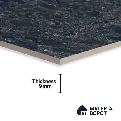 Black Stone Floor & Wall Tile TL 06997 Prestige Ceppo Nero 2 ft x 4 ft Vitrified Carving Matte Finish - 9 mm | 4 Random Design | Suitable for Living Room, Bedroom, Bathroom