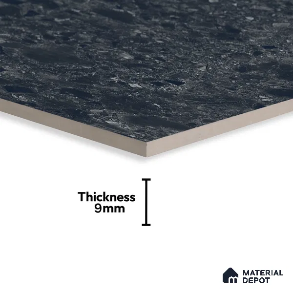 Black Stone Floor & Wall Tile TL 06997 Prestige Ceppo Nero 2 ft x 4 ft Vitrified Carving Matte Finish - 9 mm | 4 Random Design | Suitable for Living Room, Bedroom, Bathroom