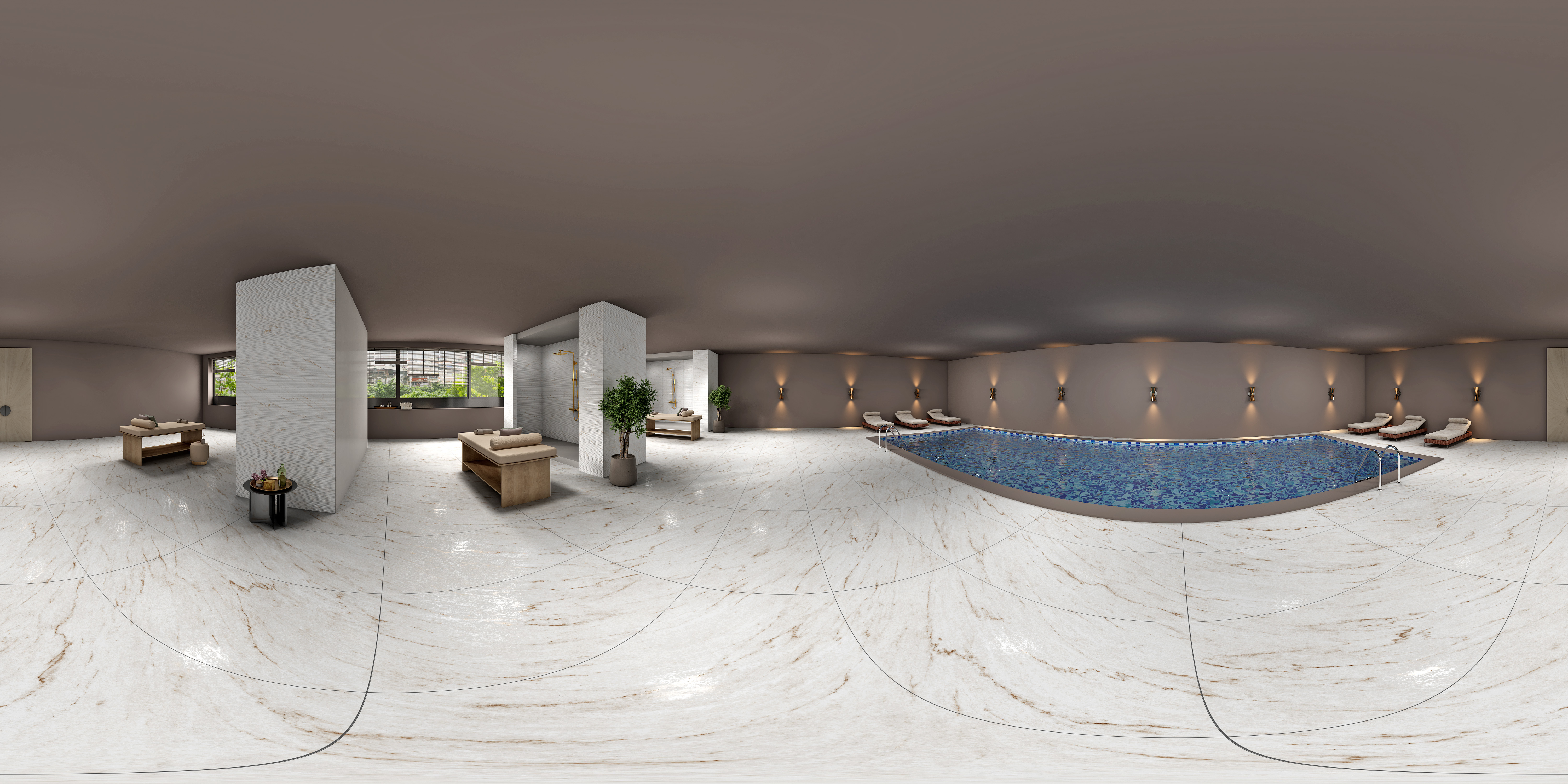 Marble Wall & Floor Tile TL 07000 Beige 4 ft x 2 ft Matte Finish Vitrified Tile - 9 mm | 8 Random Designs | Suitable For Living Room, Bedroom, Kitchen