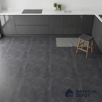 Grey Cement Wall & Floor Tile TL 07005 2 ft x 2 ft Vitrified Carving Matte Finish - 9 mm | 3 Random Design | Suitable for Living Room, Bedroom, Bathroom