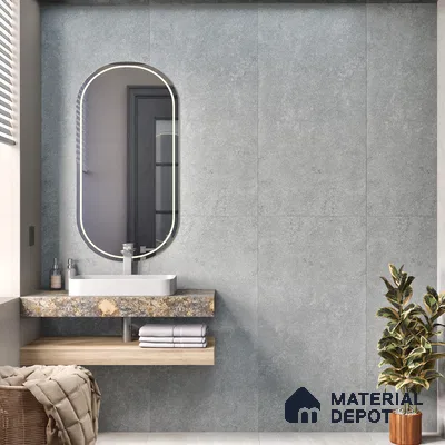 Cement Look Wall & Floor Matte Finish Grey Vitrified Tile | TL 07009 4 ft x 2 ft - 9 mm | Suitable For Living Room, Hall & Study