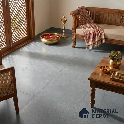 Cement Look Wall & Floor Matte Finish Grey Vitrified Tile | TL 07009 4 ft x 2 ft - 9 mm | Suitable For Living Room, Hall & Study