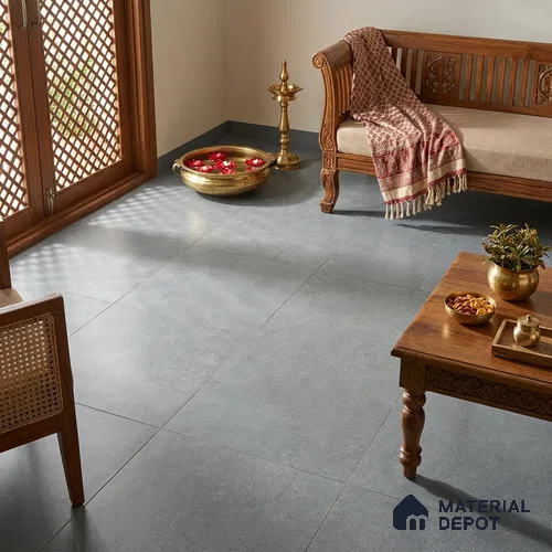Cement Look Wall & Floor Matte Finish Grey Vitrified Tile | TL 07009 4 ft x 2 ft - 9 mm | Suitable For Living Room, Hall & Study