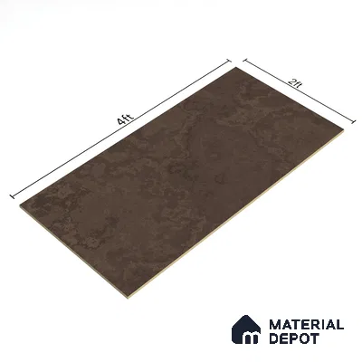 Brown Rustic Wall & Floor Tile TL 07010 2 ft x 4 ft Vitrified Carving Matte Finish - 9 mm | 4 Random Design | Suitable for Living Room, Bedroom, Bathroom
